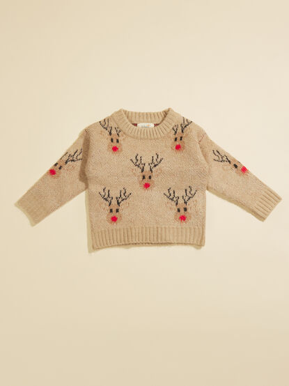 Reindeer Toddler Knit Sweater - TULLABEE