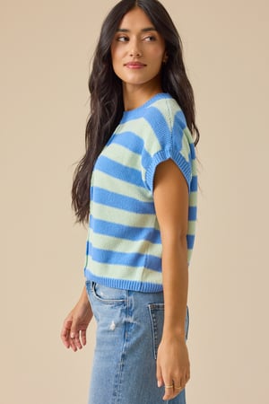 Peony Striped Sweater Vest - Altar'd State - 