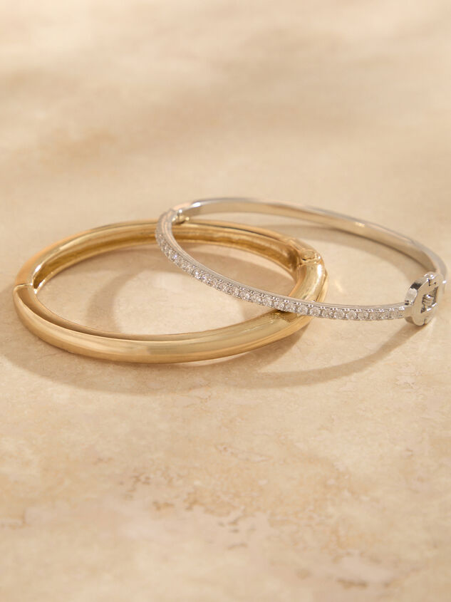 Dainty Mixed Metal Bangle Set - TULLABEE