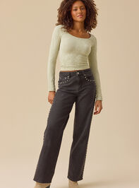 Kay Long Sleeve Jacquard Cami Detail 2 - TULLABEE