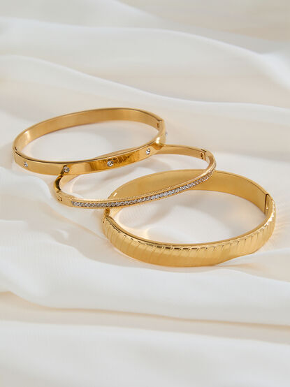 Eloise Ribbed Bangle Set - TULLABEE