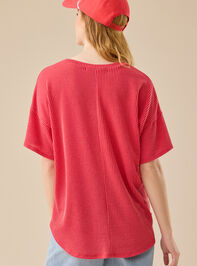 Alessia Ribbed Tunic Top Detail 4 - TULLABEE
