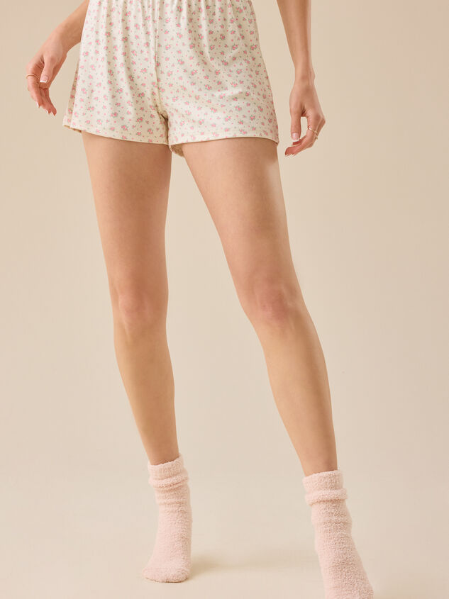 Eleanora Floral Lounge Short Detail 2 - TULLABEE