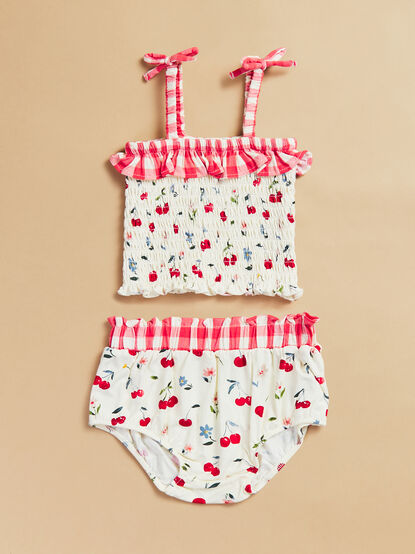 Rory Cherry Flower Top & Bloomer Set - TULLABEE