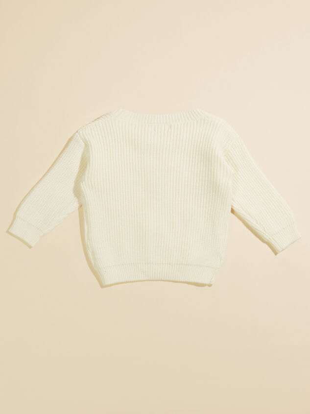 Candy Cane Knit Baby Sweater Detail 3 - TULLABEE