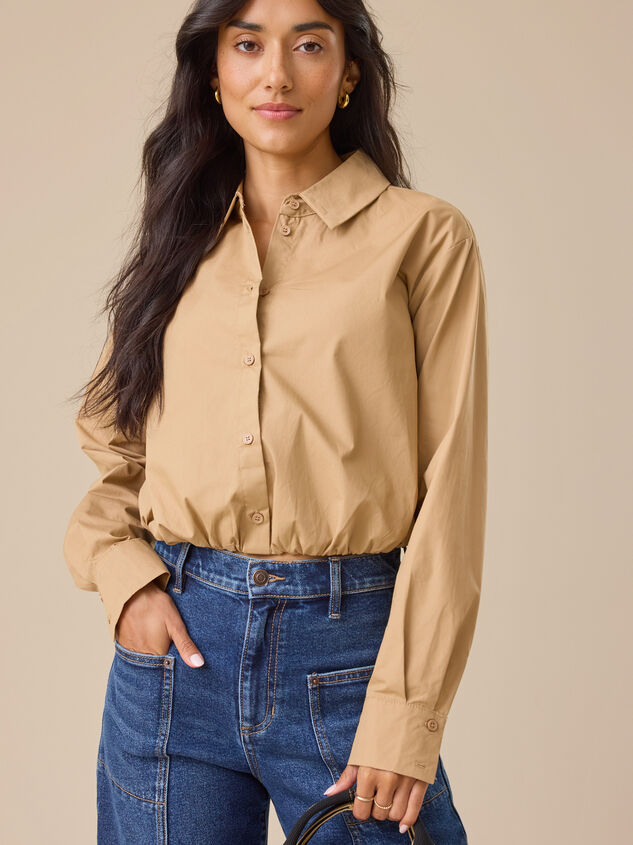 Teagan Banded Hem Button-Up - TULLABEE