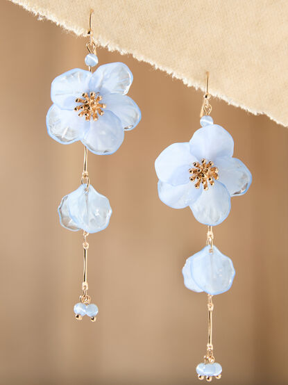 Blue Blossom Dangle Earrings - TULLABEE