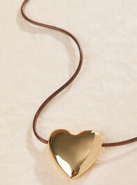 Bubble Heart Cord Charm Necklace - TULLABEE
