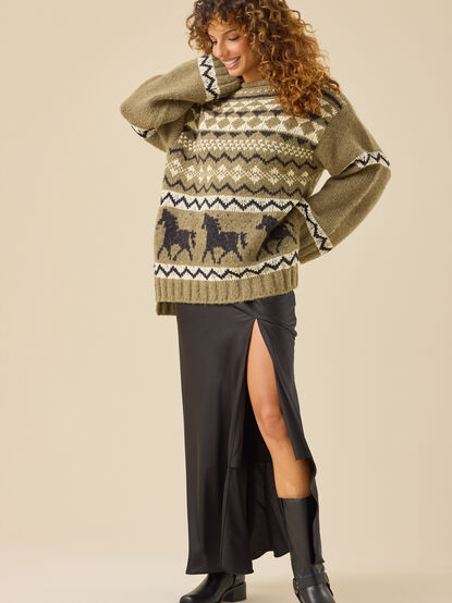 Fern Fair Isle Horse Sweater - TULLABEE