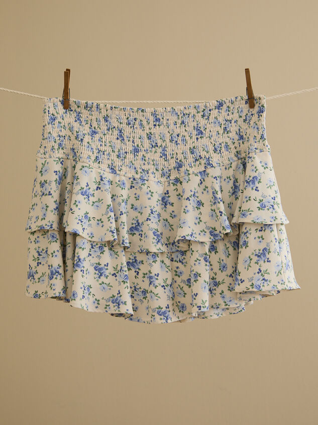 Gracelynn Smocked Floral Skort Detail 3 - TULLABEE
