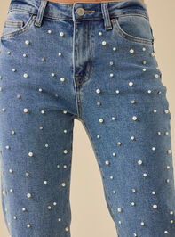 Karter Embellished Straight Leg Jeans Detail 3 - TULLABEE