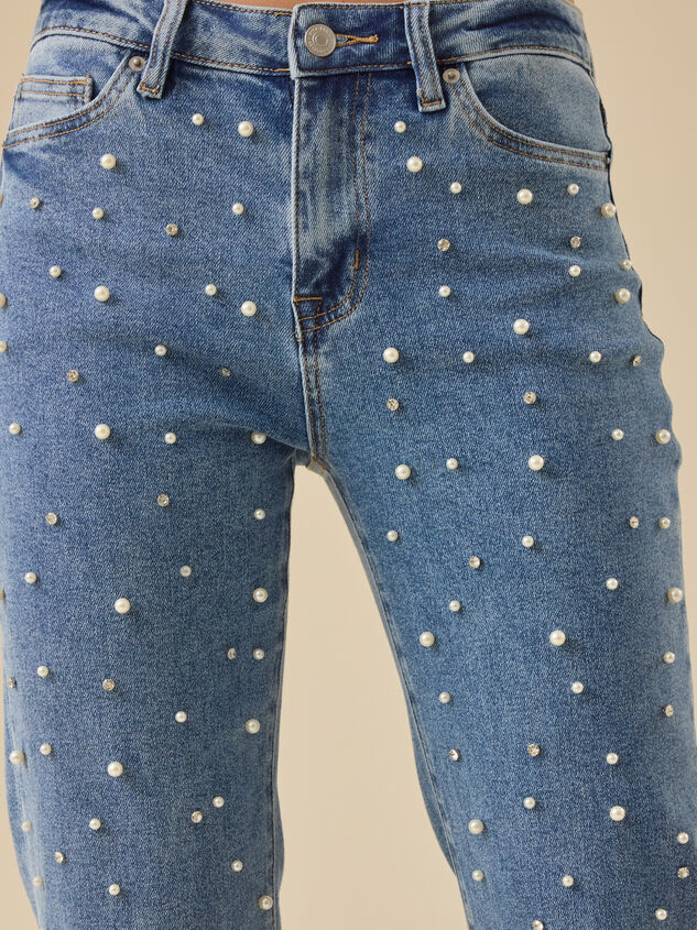 Karter Embellished Straight Leg Jeans Detail 3 - TULLABEE