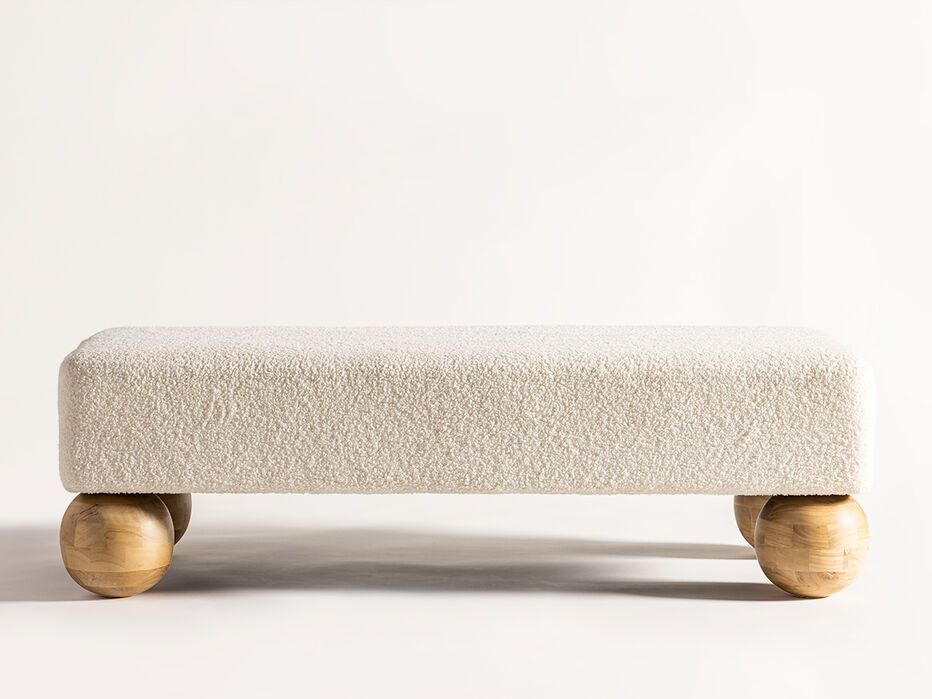 Olivia Wood & Upholstered Bench - TULLABEE - 