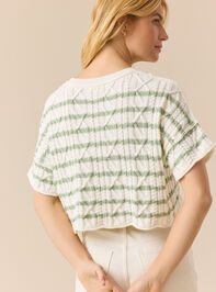 Macy Cable Crop Striped Sweater Detail 5 - TULLABEE