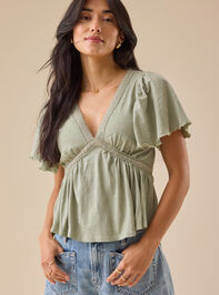 Millicent Lace Trim Peplum Top - TULLABEE