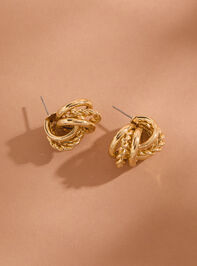 Triple Twist Door Knocker Earring Detail 2 - TULLABEE