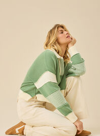 Beth Crop Mixed Media Pullover Detail 4 - TULLABEE