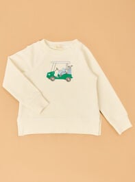 Gabe Golf Cart Embroidered Baby Sweatshirt - TULLABEE