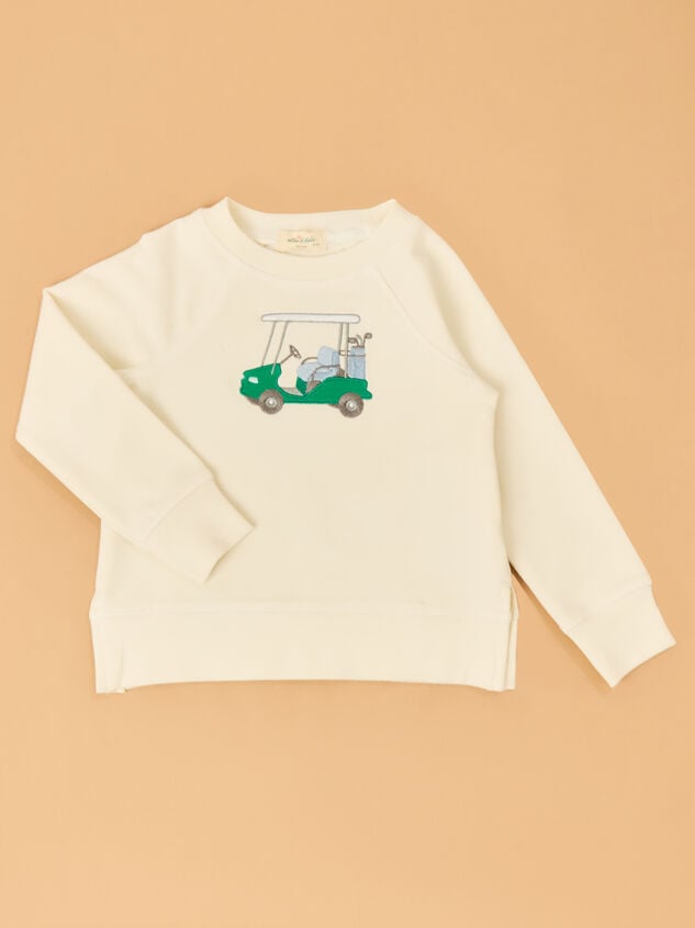 Gabe Golf Cart Embroidered Baby Sweatshirt - TULLABEE