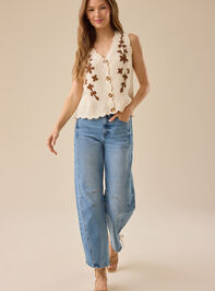 Edie Floral Knit Vest Detail 2 - TULLABEE