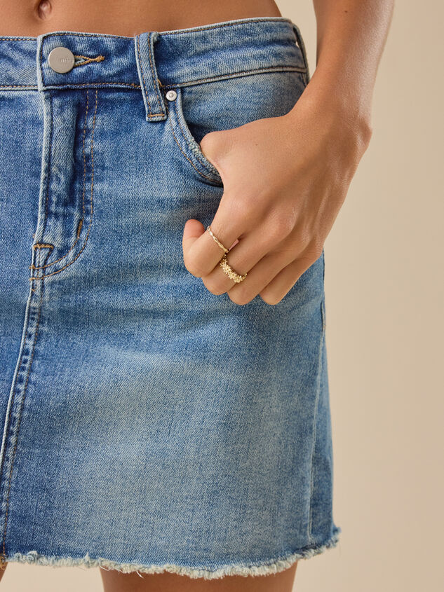 Liz Denim Mini Skirt Detail 3 - TULLABEE