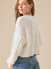 Paisley Boxy Cable Sweater Detail 5 - TULLABEE