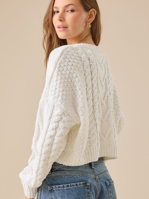 Paisley Boxy Cable Sweater Detail 5 - TULLABEE
