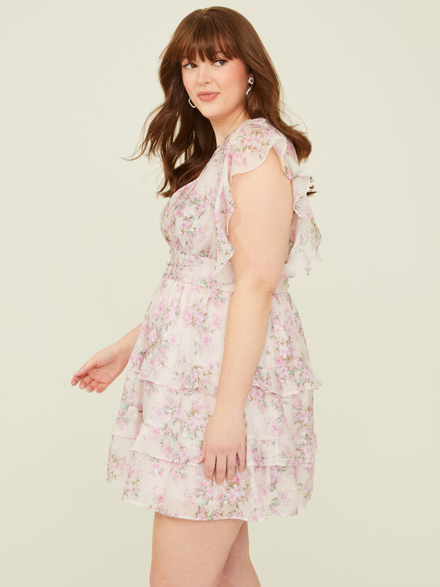 Shackly Floral Ruffle Mini Dress Detail 4 - TULLABEE