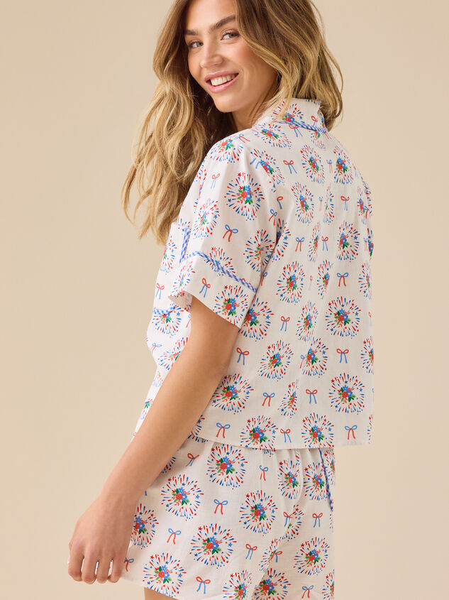 Americana Fireworks Sleep Top Detail 5 - TULLABEE