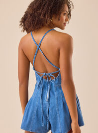 Nichole Denim Halter Romper Detail 3 - TULLABEE