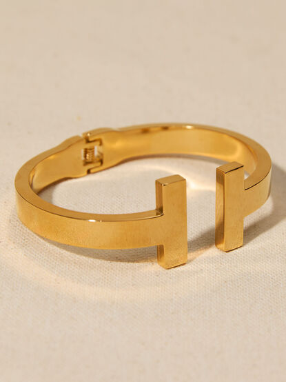 Stainless Steel Hinged Bangle - TULLABEE