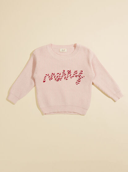 Merry Candy Cane Toddler Sweater - TULLABEE