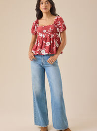 Gretchen Embroidered Babydoll Top Detail 2 - TULLABEE