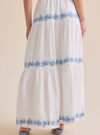 Addy Embroidered Maxi Skirt Detail 5 - TULLABEE