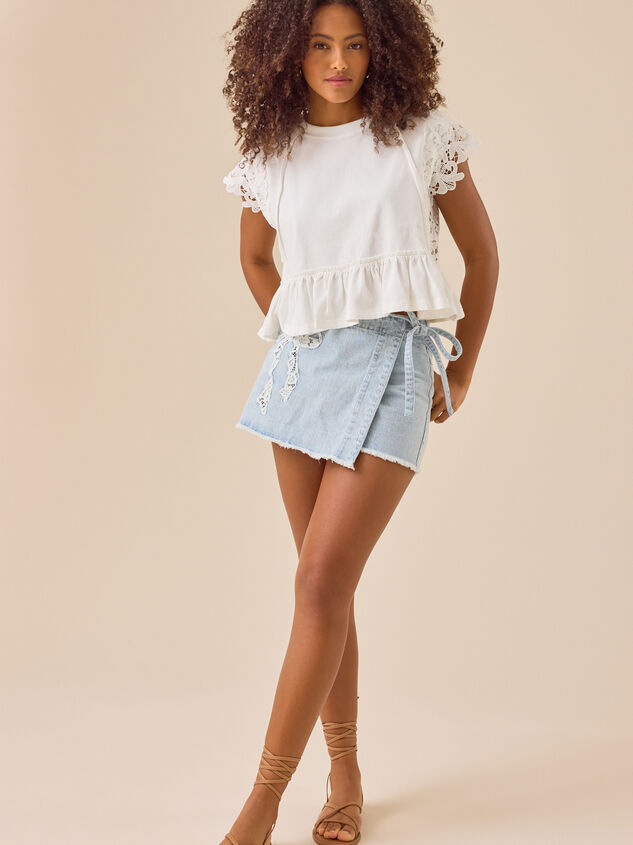 Elliot Embroidered Babydoll Top Detail 4 - TULLABEE