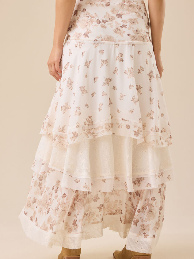 Becca Ruffle Tier Midi Skirt Detail 6 - TULLABEE