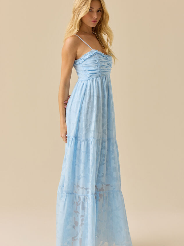 Hazel Ruched Front Maxi Dress Detail 3 - TULLABEE