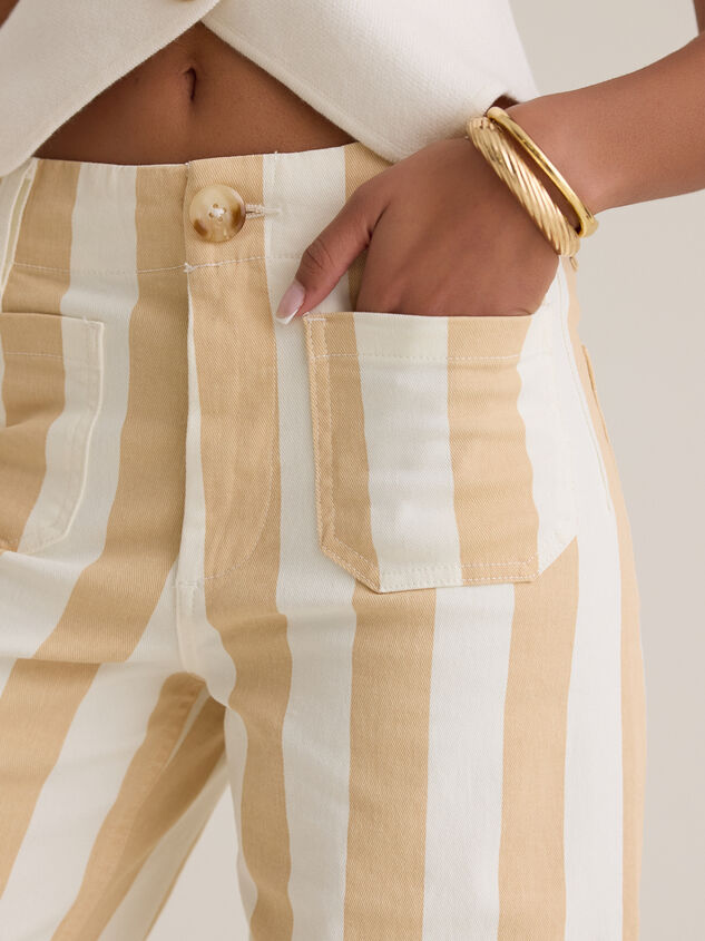 Darcy Striped Crop Pant Detail 3 - TULLABEE