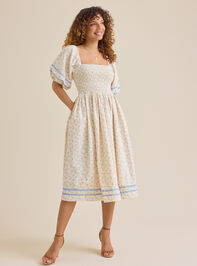 Ella Velvet Trim Floral Mama Dress - TULLABEE