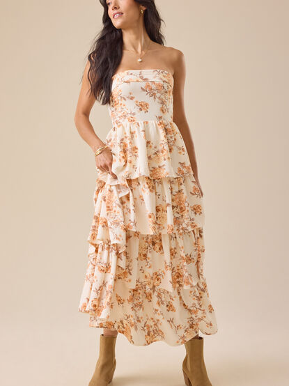 Fleur Floral Midi Dress - TULLABEE