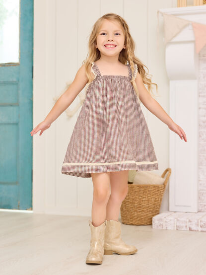 Kylie Gingham Ruffle Dress - TULLABEE
