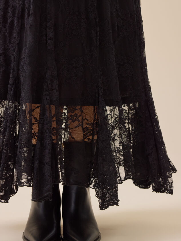 Aria Lace Midi Skirt Detail 3 - TULLABEE