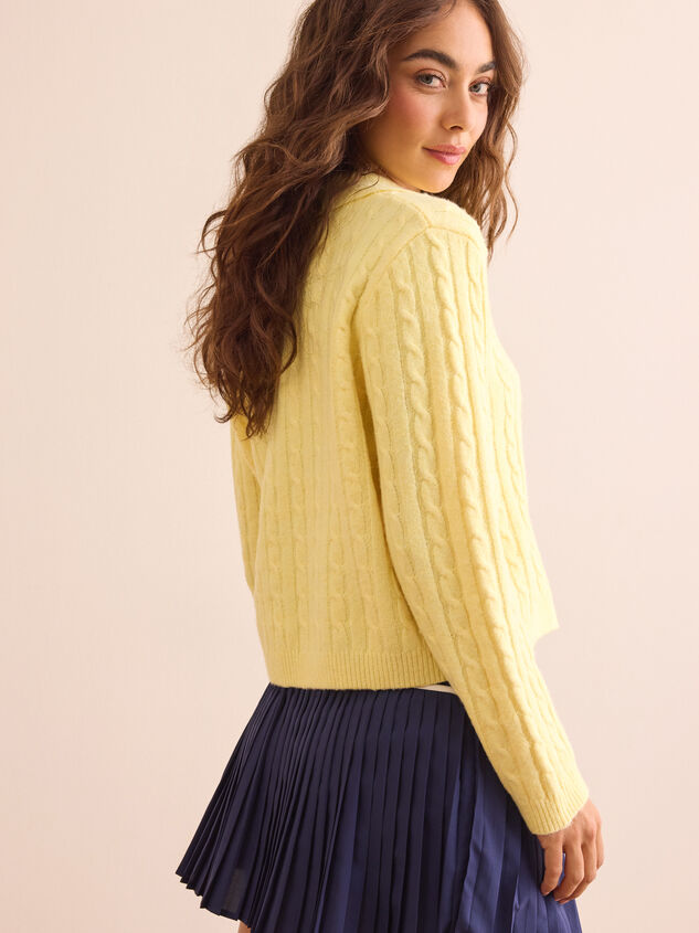 Court Crush Cable Knit Sweater Detail 4 - TULLABEE