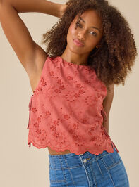 Jaycie Embroidered Side Tie Tank - TULLABEE