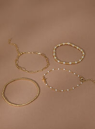 Pearl Cross Bracelet Set - TULLABEE