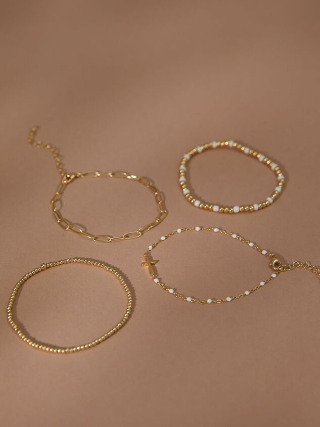 Pearl Cross Bracelet Set - TULLABEE
