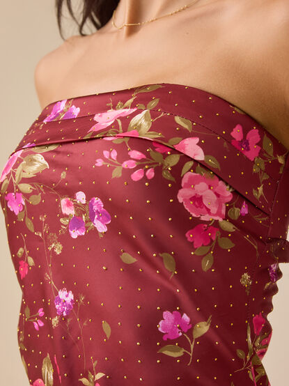 Paityn Floral Strapless Maxi Dress - TULLABEE