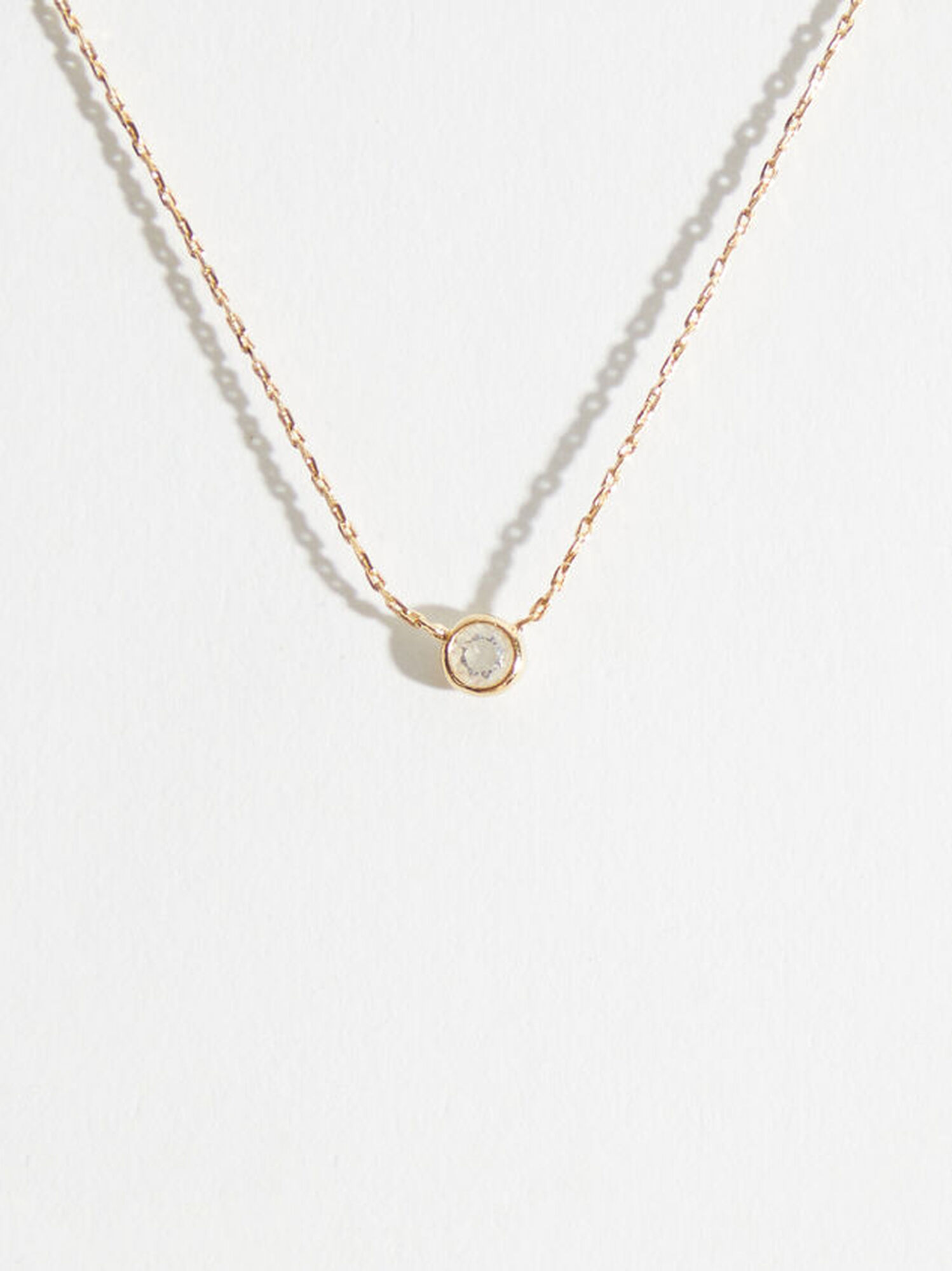 Dainty Chanel Charm Necklace - Gold