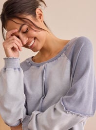 Stay Steady Pieced Long Sleeve Tee Detail 2 - TULLABEE