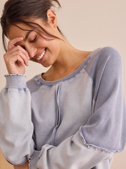 Stay Steady Pieced Long Sleeve Tee - TULLABEE